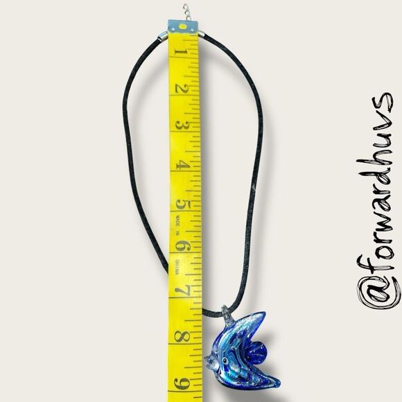 Murano Style Glass Angelfish Pendant – Handmade Dichroic Jewelry - Picture 7 of 9